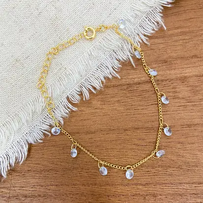 PULSEIRA ZIRCONIAS AZUL BEBE PENDURADAS